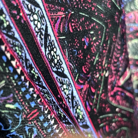 Free People Purple & Black Paisley Bandana Wide Leg Jumpsuit Size 2 - Picture 17 of 17